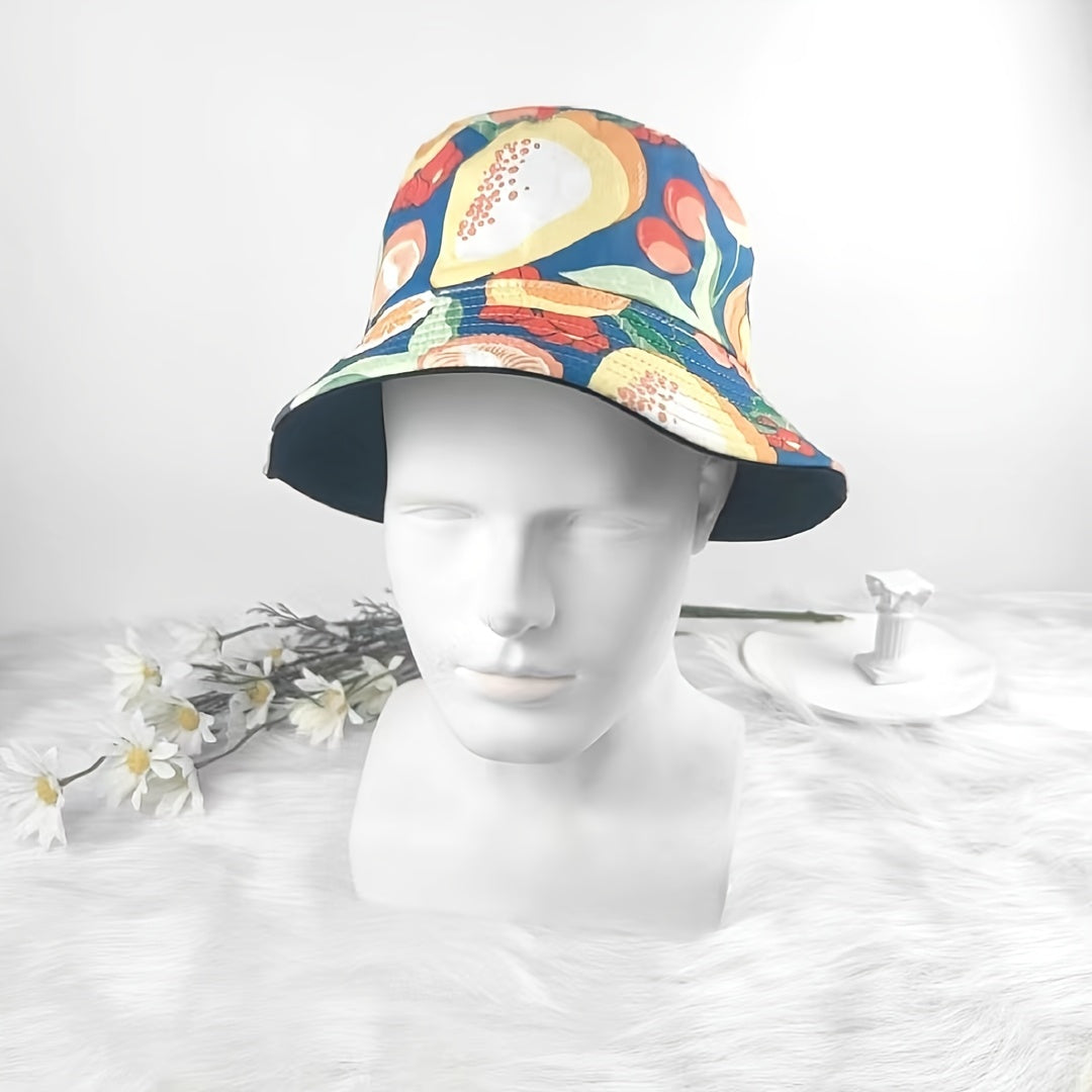 Fruit Pattern Reversible Bucket Hat for Men Women