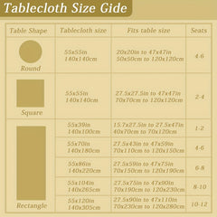 Waterproof Beige Rectangle Tablecloth for Party Home Decor