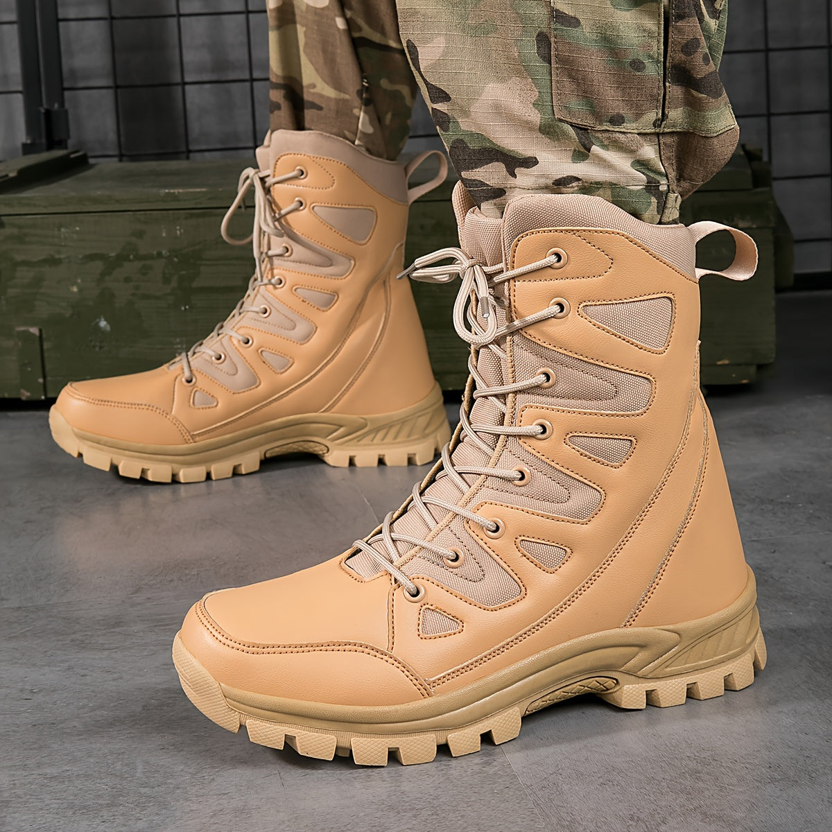 Boy's Waterproof High Top Tactical Work Boots