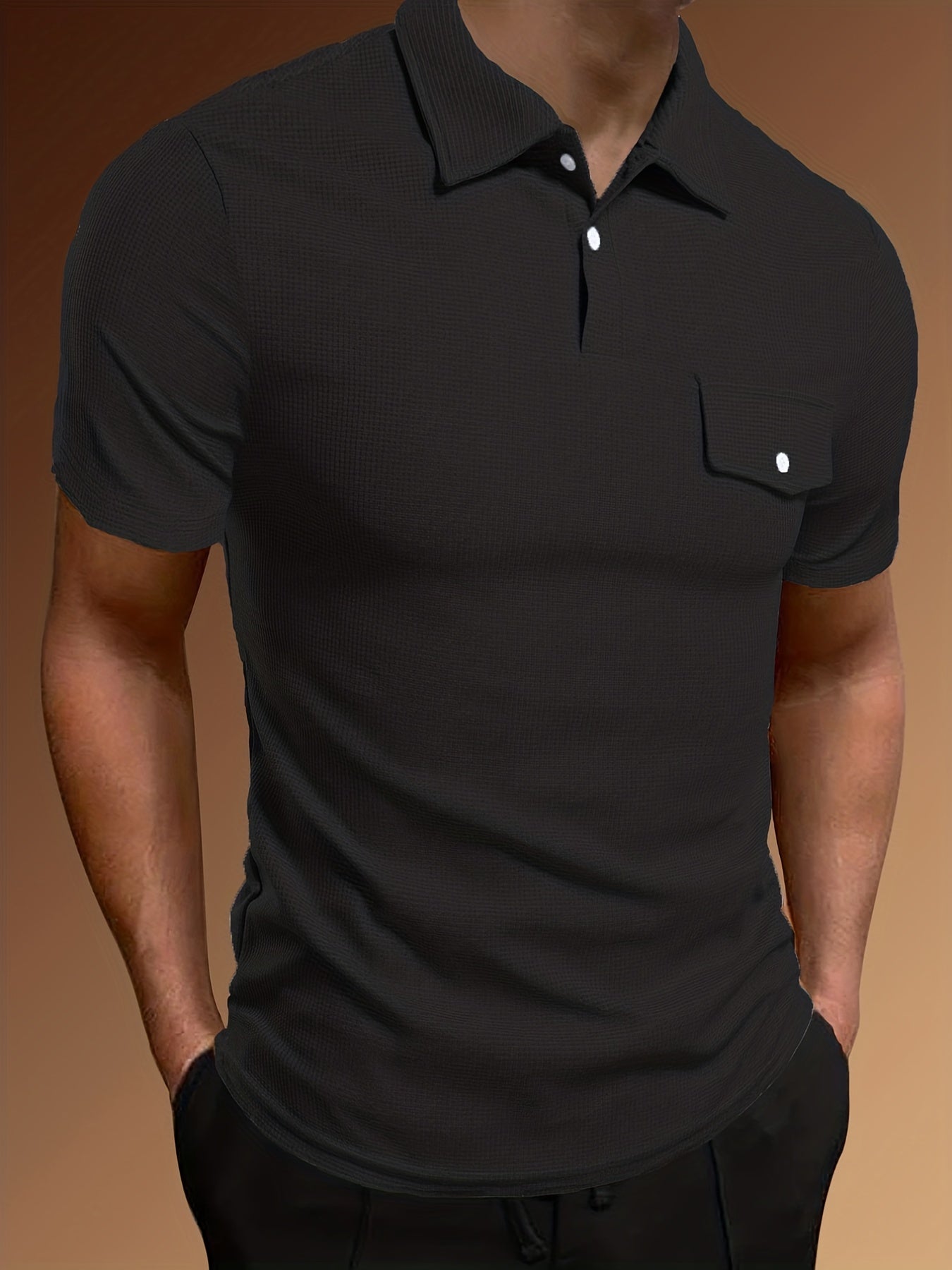 Men's Summer Polo Shirt With Flap Chest Detail