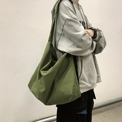 Literary Canvas Crossbody Bag Large Capacity Hobo Bag For Travel Sports