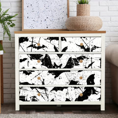 6pcs Halloween Elements & Bat Pattern Staircase Decals Self Adhesive Thick 