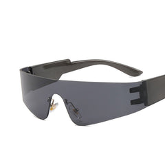 Rimless Futuristic Ladies Sports Sunglasses