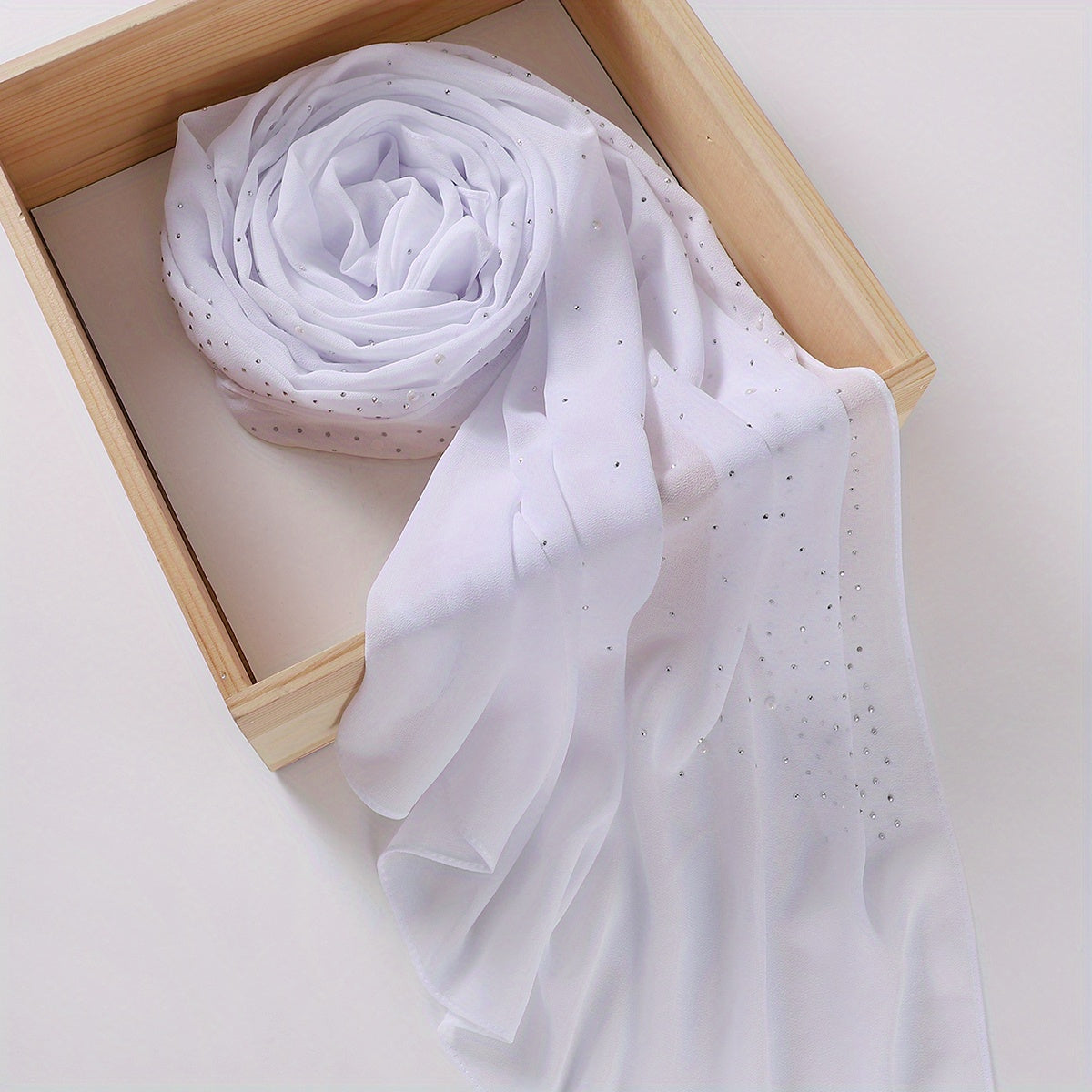 Rhinestone Hot Stamping Chiffon Scarf Solid Hijab Turban Classic Shawl