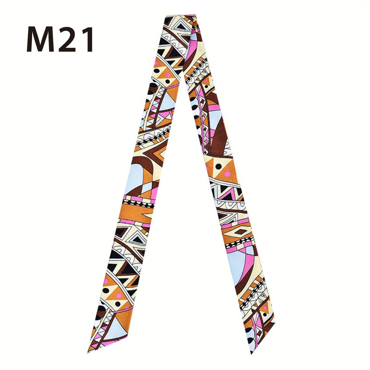 Chain Print Skinny Scarf Long Ribbon Neckerchief French Style Twilly Scarf