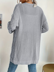 Solid Open Front Cardigan