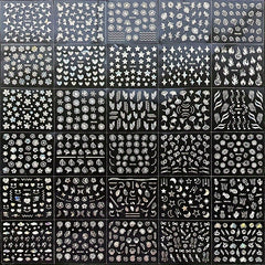 30pcs 3D Fantasy Nail Art Stickers: Glittery Patterns Stars Hearts Snowflakes