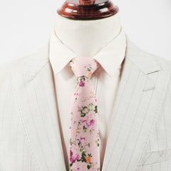 Men's Floral Print Tie Necktie for Wedding Groom Party