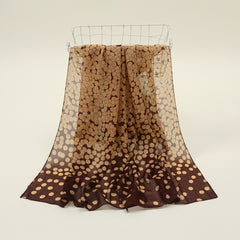 Chiffon Polka Dot Scarf Gradient Head Wrap Sunscreen Shawl