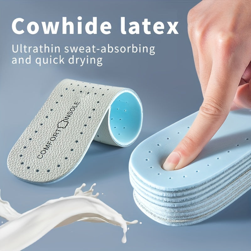 Leather Latex Insoles, Shock Absorption Plantar Fasciitis Deodorant