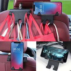Car Headrest Mobile Phone Holder Rear Seat Storage Rack