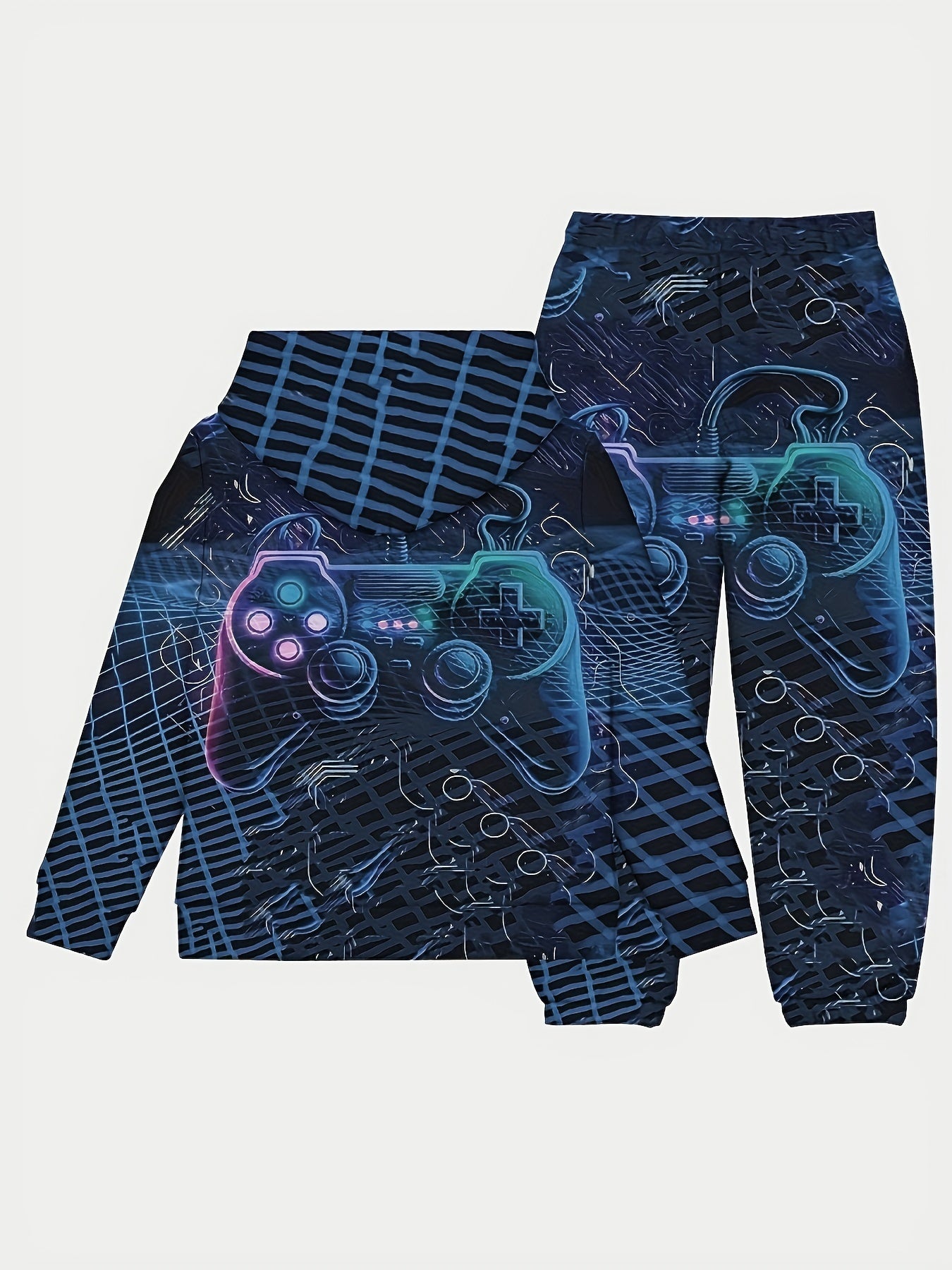 Boy's Game Console Hoodie & Pants Set for Fall Winter