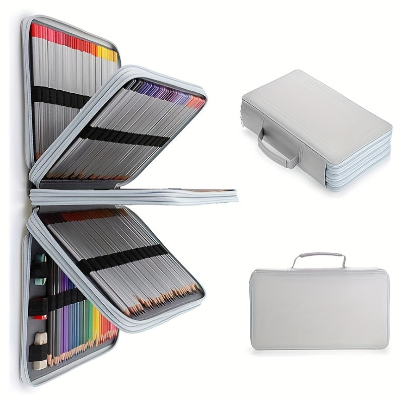 PU Pencil Case Large Capacity Pen Holder Office Storage Bag No Pencil