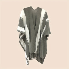 Double Colors Knitted Shawl Warm Windproof Cardigan Casual Outdoor Shawl
