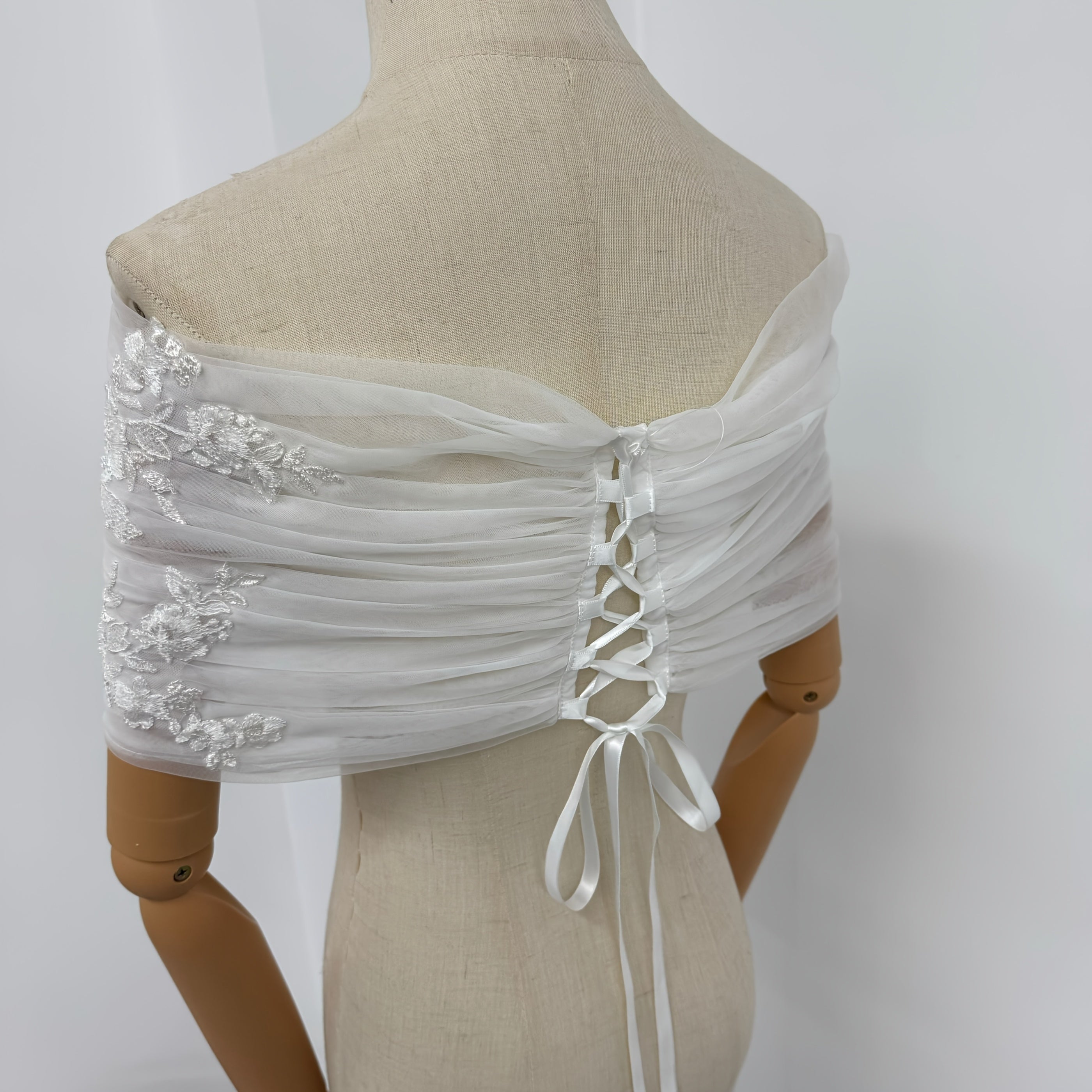 Royal Bridal Off Shoulder Wedding Veil Shawl Lightweight Tulle Ivory