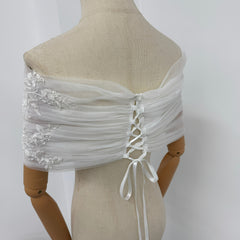 Royal Bridal Off Shoulder Wedding Veil Shawl Lightweight Tulle Ivory