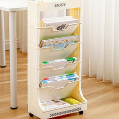 1pc Movable Oblique Plug in Bookshelf Desk Storage Shelf
