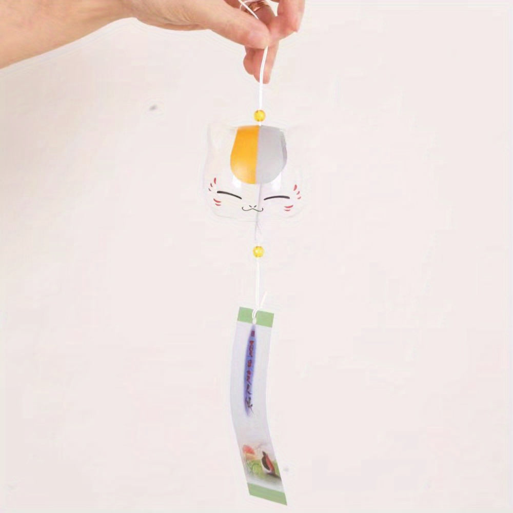 3pcs Japanese Cat Chimes Small Wind Bells Glass Pendant Home Decor