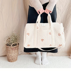 Embroidered Large Capacity Diaper Bag Lightweight Travel Bag