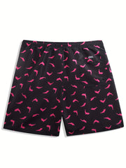 Dolphin Print Casual Drawstring Summer Beach Shorts