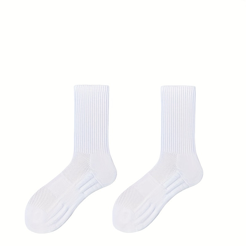 Comfy Solid Socks 2 Pairs Breathable Women's Stockings & Hosiery