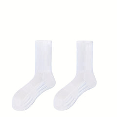 Comfy Solid Socks 2 Pairs Breathable Women's Stockings & Hosiery
