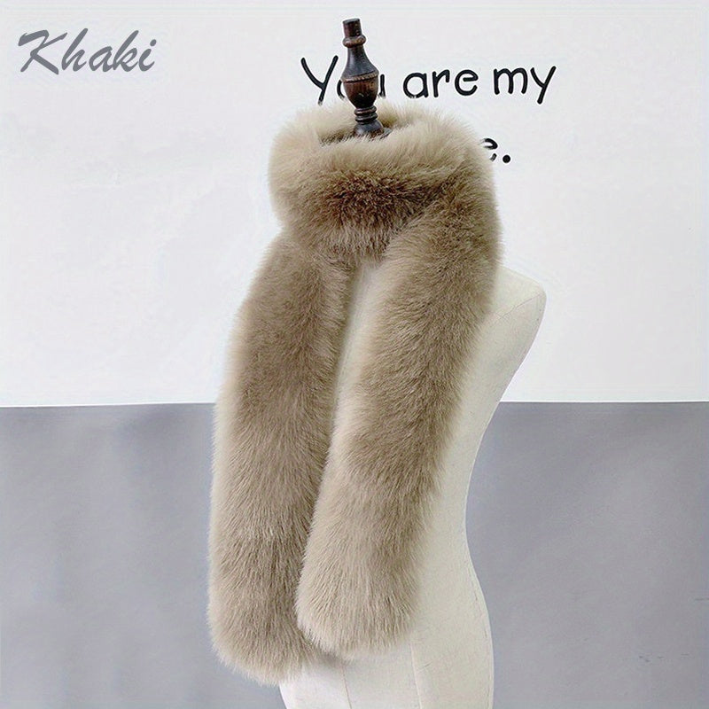 Warm Plush Faux Fur Scarf Winter Soft Windproof Scarf