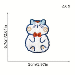 7pc Plush Iron On Patches Embroidered Applique DIY Crafts For Clothing