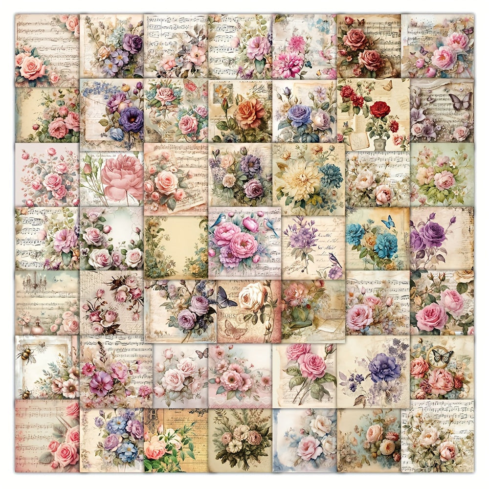 60pcs Waterproof Flower Sticker Pack Vibrant Vinyl Decals for Laptops Water Bott