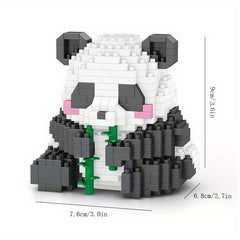 14 Styles Panda Orchid Flower Building Blocks Model Bricks Toy