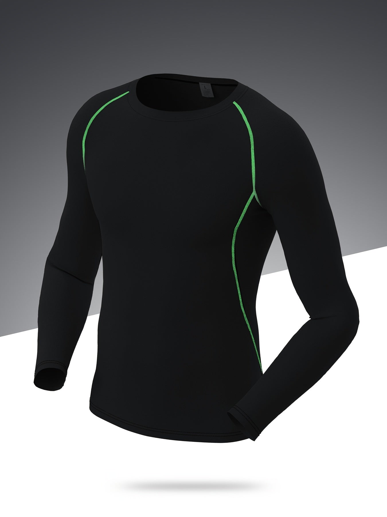 Men's Solid Workout Shirt High Stretch Compression Base Layer