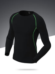 Men's Solid Workout Shirt High Stretch Compression Base Layer