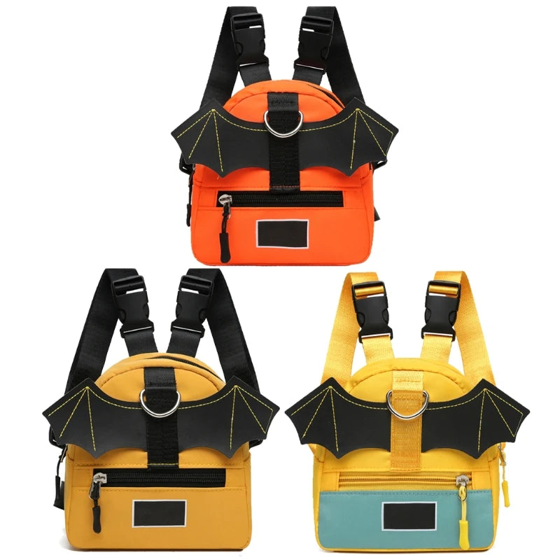 Canvas Dog Harness Backpack Bat Wing Saddle Bag