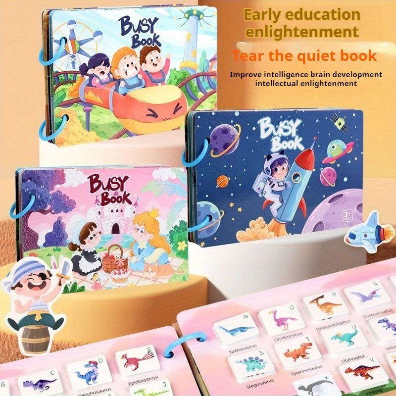 Dinosaur Busy Book for Kids 3-6 Years - Interactive Quiet Educational Toys