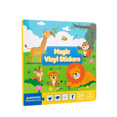Kids Magic Vinyl Sticker Book Reusable Quiet Busy Paste Portable Sticker Toys