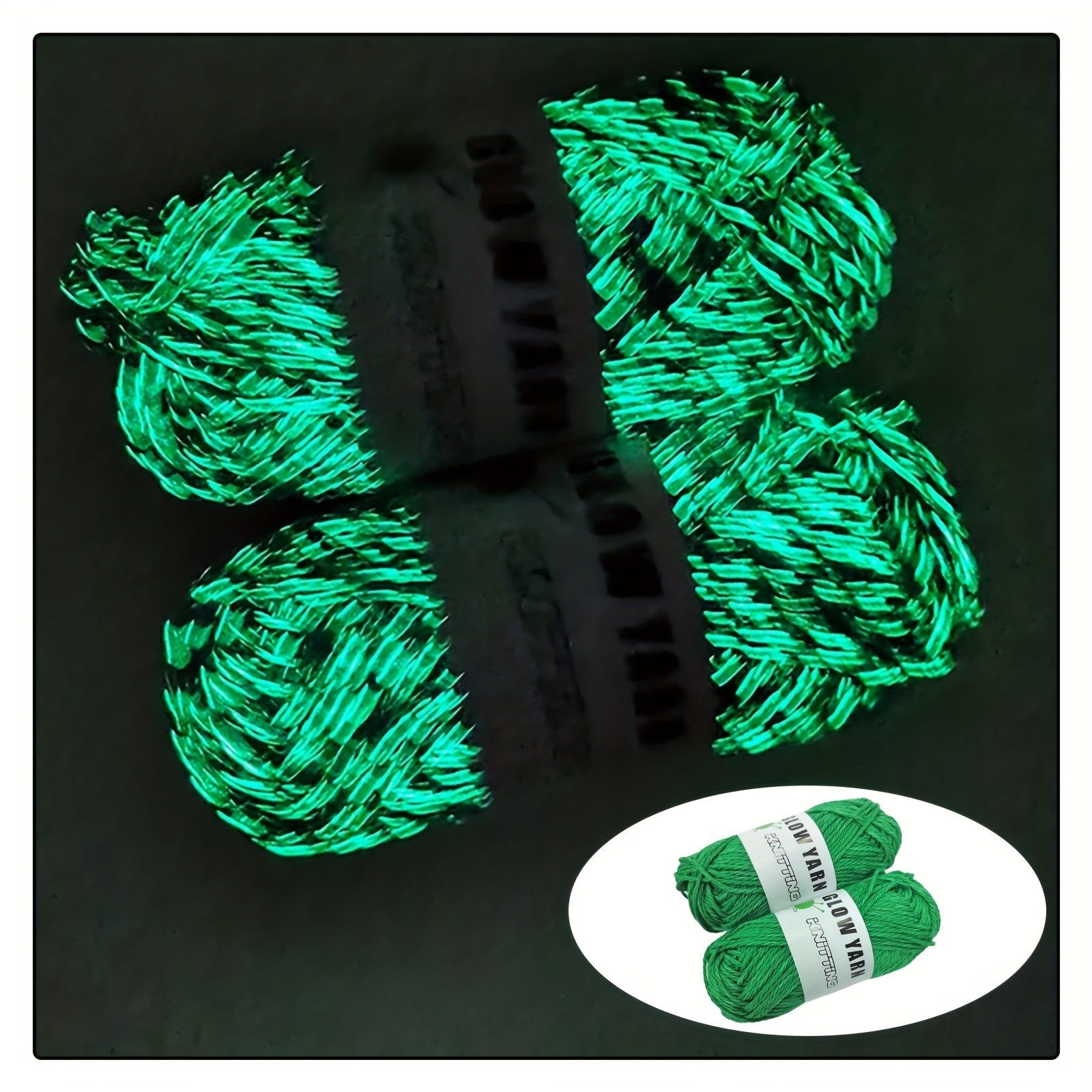 Glow In The Dark Yarn Orange Polyester Yarn For DIY Knitting Crocheting 50m