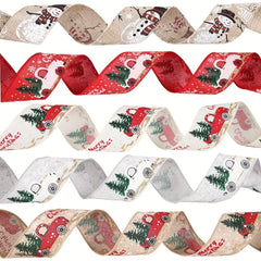 5m Christmas Ribbon Colorful Car Printing