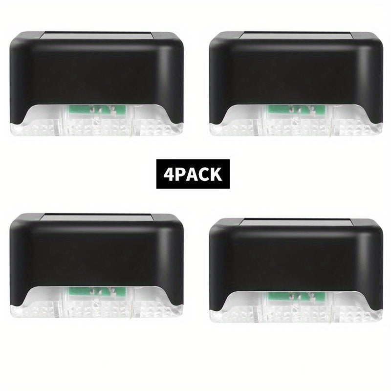 4pcs Solar Fence Wall Light Outdoor Garden Waterproof Wall Railing Corridor