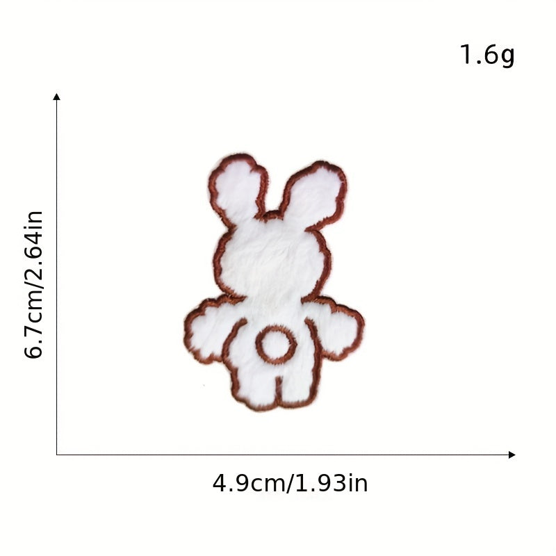 7pc Plush Iron On Patches Embroidered Applique DIY Crafts For Clothing