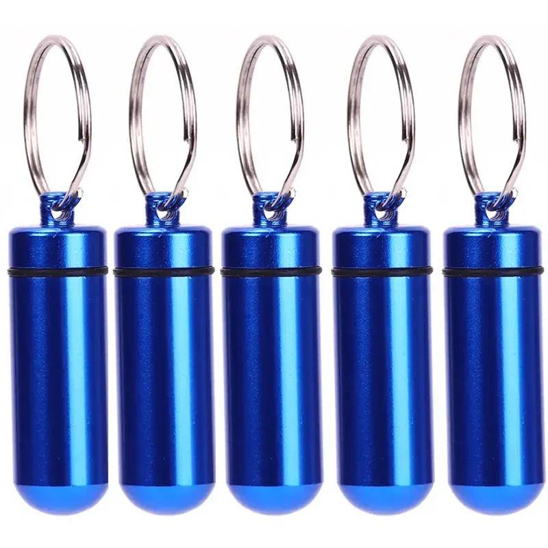 Mini Waterproof Aluminum Pill Box Medicine Case Container Bottle Holder Keychain