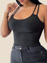 Slim Scoop Neck Cami Top Sexy Solid Summer Sleeveless Top