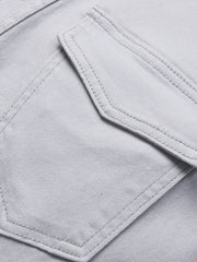 Boys Grey Stretch Jeans Skinny Slim Fit Pockets Cargo Pants Kids Clothes