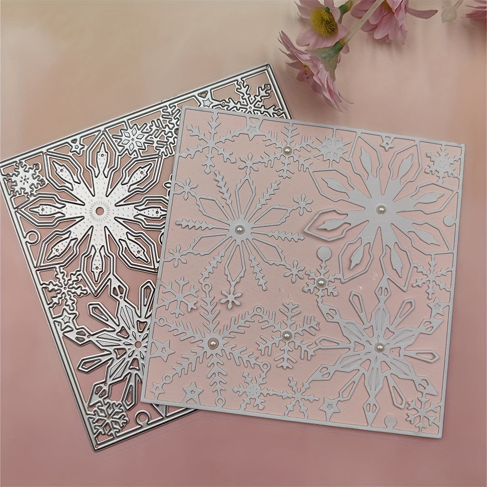 Christmas Snowflake Background Metal Cutting Dies for Greeting Card Decoration