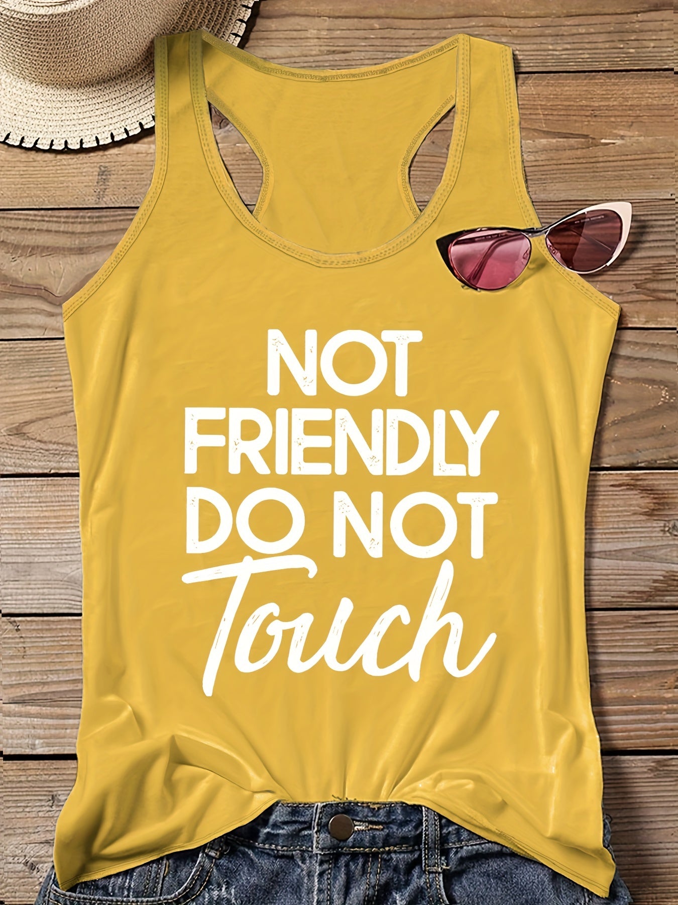  Women's Slogan Print Tank Top