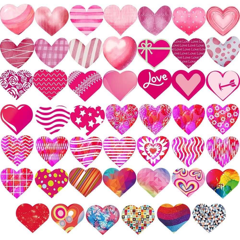 4pcs Valentine's Theme Heart Stickers Self Adhesive Decals for Party Decorations