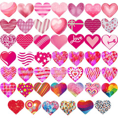 4pcs Valentine's Theme Heart Stickers Self Adhesive Decals for Party Decorations