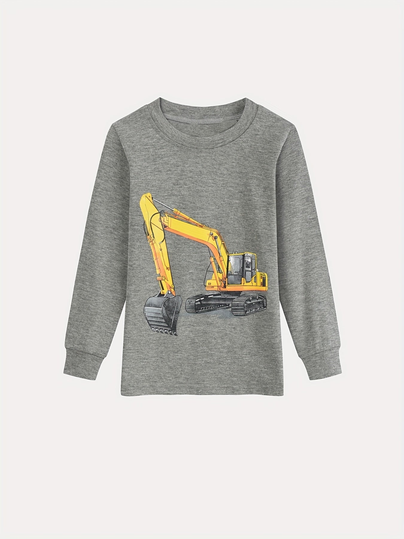 Boys Excavator Print Homewear Set Long Sleeve Top & Trousers