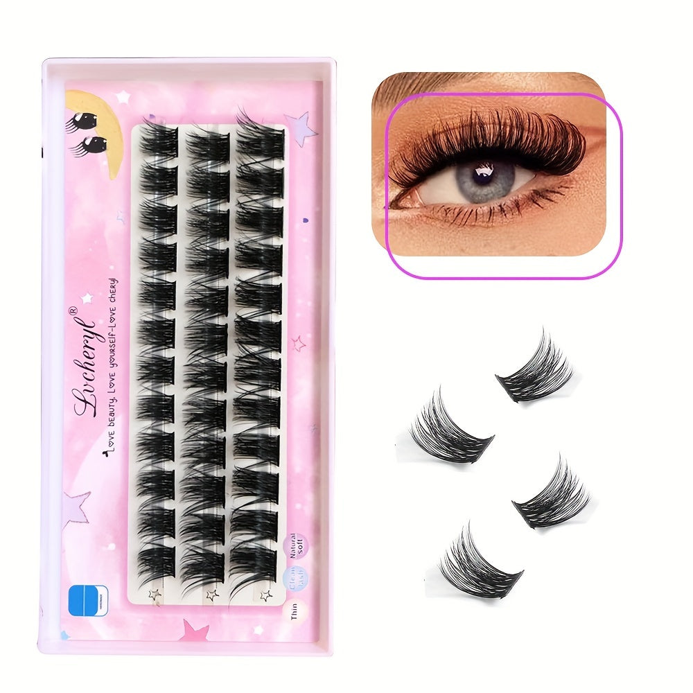 3D DIY Lashes Cluster 9mm 14mm D Curling Faux Mink Extension Eyelashes