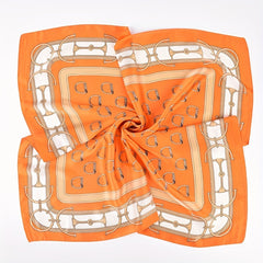 Vintage Chain Print Bandana Silk Square Scarf Shawl Neckerchief