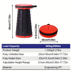 Plastic Folding Telescopic Stool Portable Lightweight Stool